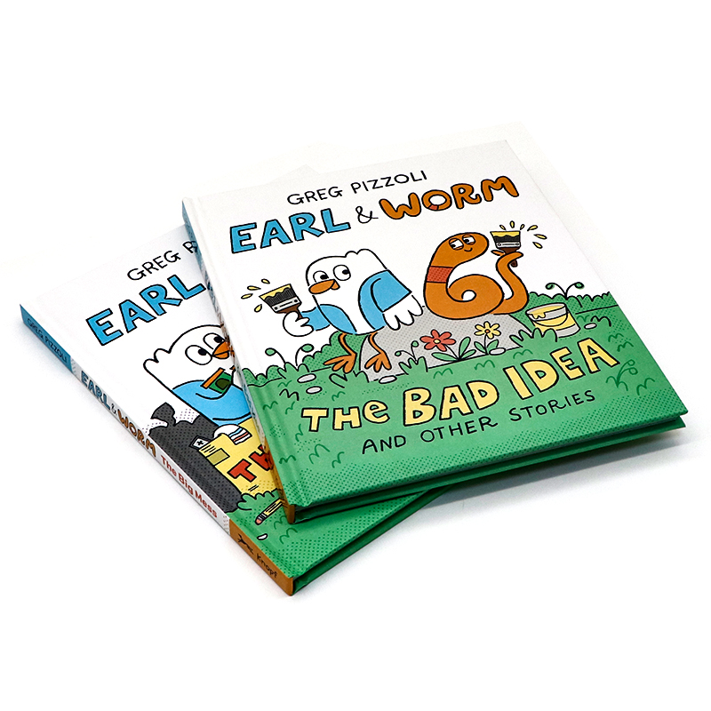 漫画章节书 伯爵与沃姆2册合售 英文原版绘本 Earl & Worm The Bad Idea and Other Stories 儿童幽默故事 英语课外读物 趣味全彩 - 图0