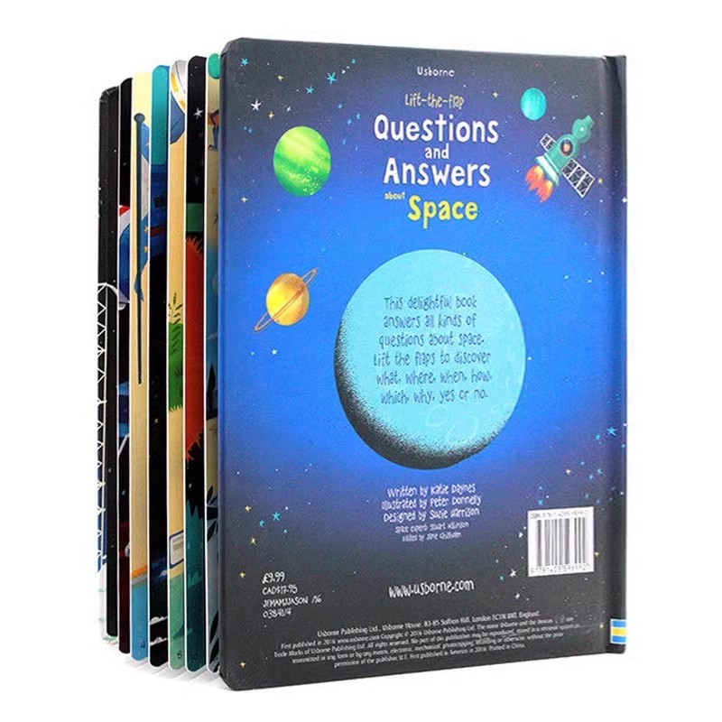 Usborne出品问与答太空知识英文原版绘本 Lift-the-Flap Questions and Answers About Space 纸板书翻翻书大开儿童科普读本