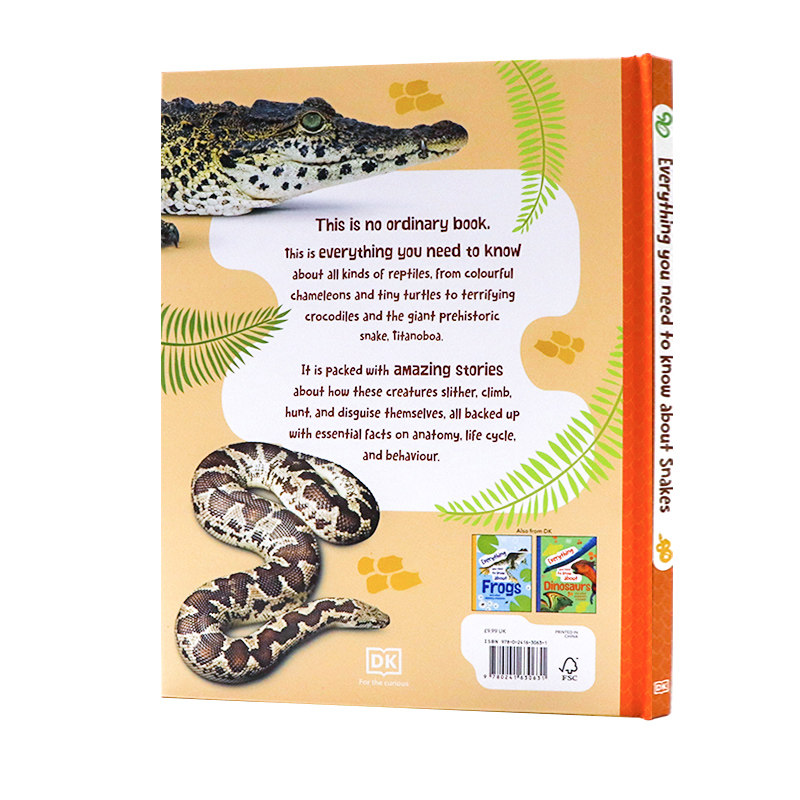 DK出品 关于蛇你需要知道的一切英文原版 Everything You Need to Know About Snakes 儿童爬行动物百科进口书籍精装