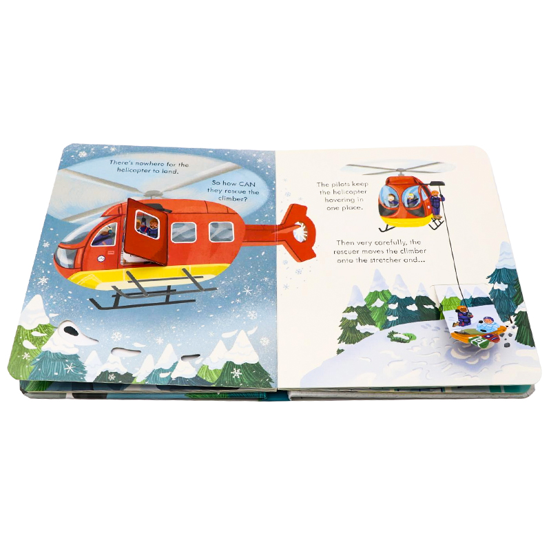 Usborne出品 直升机的工作原理 英文原版绘本 Peep Inside How A helicopter Works 偷偷看里面系列 科普纸板洞洞翻翻书 精装 - 图1