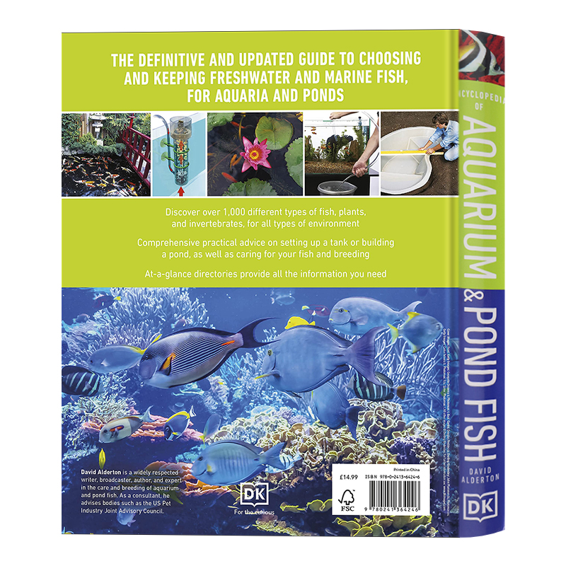 DK水族馆和池鱼百科全书英文原版 Encyclopedia of Aquarium and Pond Fish精装儿童科普动物读物观赏鱼热带鱼David Alderton-图0