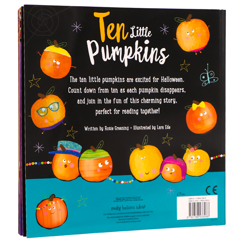 十个小南瓜 英文原版绘本 Ten Little Pumpkins 万圣节主题绘本 亲子共读节日启蒙认知图画书儿童英语早教启蒙趣味读物 平装大开