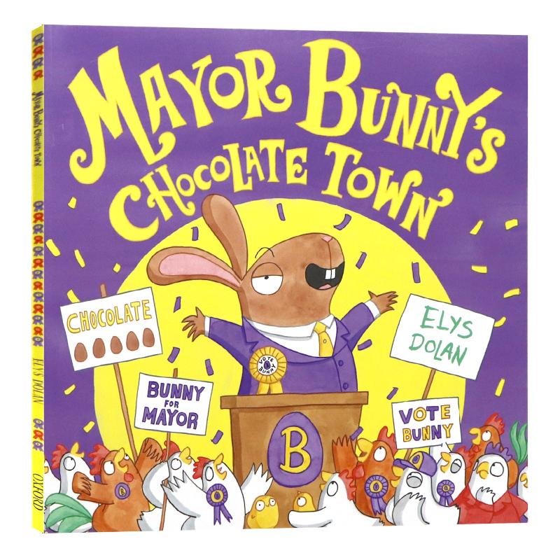 兔子市长的巧克力小镇英文原版 Mayor Bunny's Chocolate Town  经典幽默牛津绘本儿童故事图画书全彩冒险趣味读物Elys Dolan - 图3