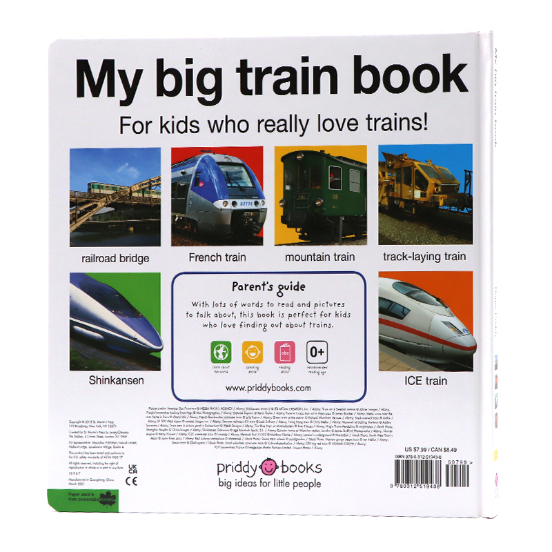 我的大火车簿 英文原版绘本 My Big Train Book 低幼早教火车认知启蒙 儿童英语启蒙 图画书 精装大开本纸板书 Priddy Books - 图0