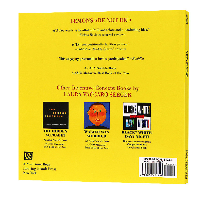 柠檬不是红色的 英文原版 Lemons Are Not Red 玩转颜色 儿童英语启蒙认知学习图画书 张湘君书单推荐 进口原版洞洞书