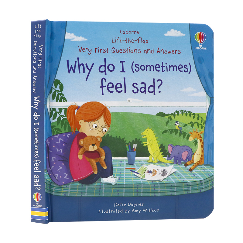 Usborne问与答系列立体翻翻书为什么我有时候会伤心 Why do I sometimes feel sad英文原版儿童情绪管理纸板书机关书启蒙英语读本-图3