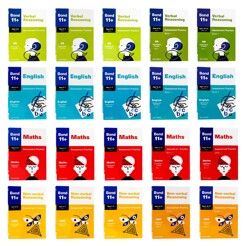 牛津邦德Bond 11+ 评估测试 Maths/English/Verbal/Non-verbal 数学/英语/文字推理/逻辑推理 小学教辅 含答案 英文原版 - 图0