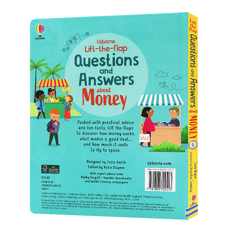 Usborne出品 问与答翻翻书系列 钱 英文原版 Lift-the-flap Questions and Answers about Money 趣味纸板翻翻书 尤斯伯恩