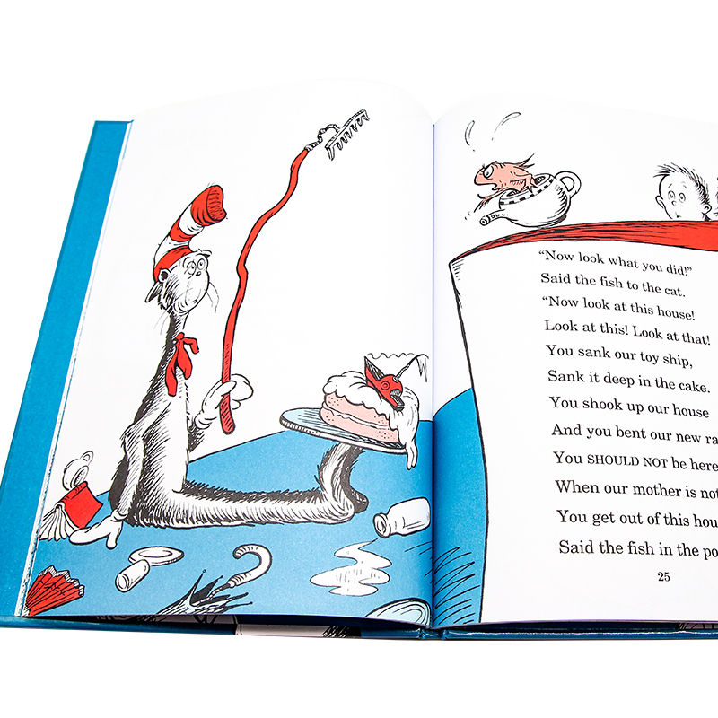 戴帽子的猫 the cat in the hat 英文原版绘本苏斯博士Dr.Seuss 幼儿早教启蒙英语读本 廖彩杏书单 搭千奇百怪的脚穿袜子的狐狸 - 图2