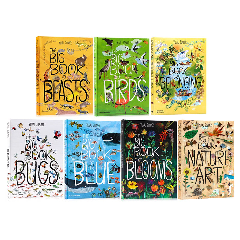 自然科普艺术大书7册精装 The Big Book of Birds鸟类Blue海洋Bugs虫子Blooms花卉Beasts野兽百花大绘本英文 ...