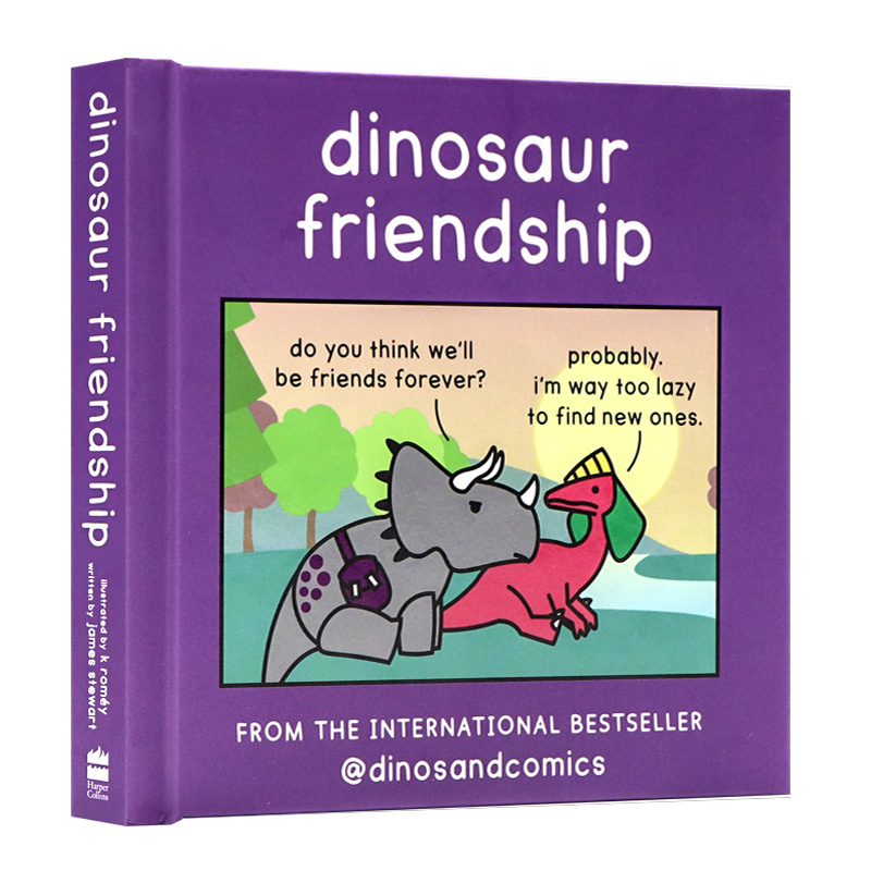 恐龙的友谊 英文原版 Dinosaur Friendship 儿童趣味益智漫画书 亲子儿童睡前启蒙读物故事书HarperCollins出版James Stewart精装 - 图3