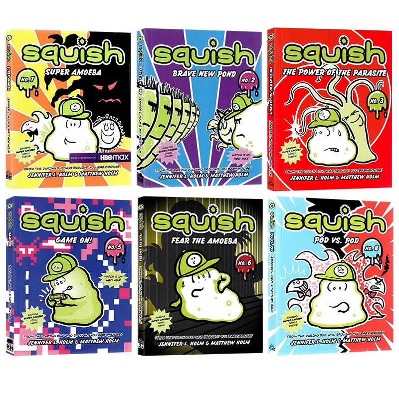 变形虫6册英文原版漫画 Squish 纽约时报畅销书纽伯瑞奖作者Jennifer L. Holm儿童校园冒险桥梁章节书英语课外阅读进口原版书籍,淘宝优惠券,粉丝福利购,淘宝优惠卷