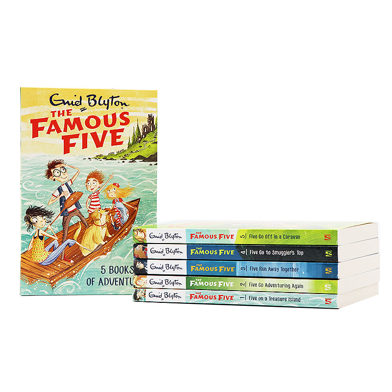 五伙伴历险记5册英文原版 Enid Blyton Famous Five 冒险解谜增强友谊英语章节书进口儿童图书青少年英语课外探险小说 - 图1