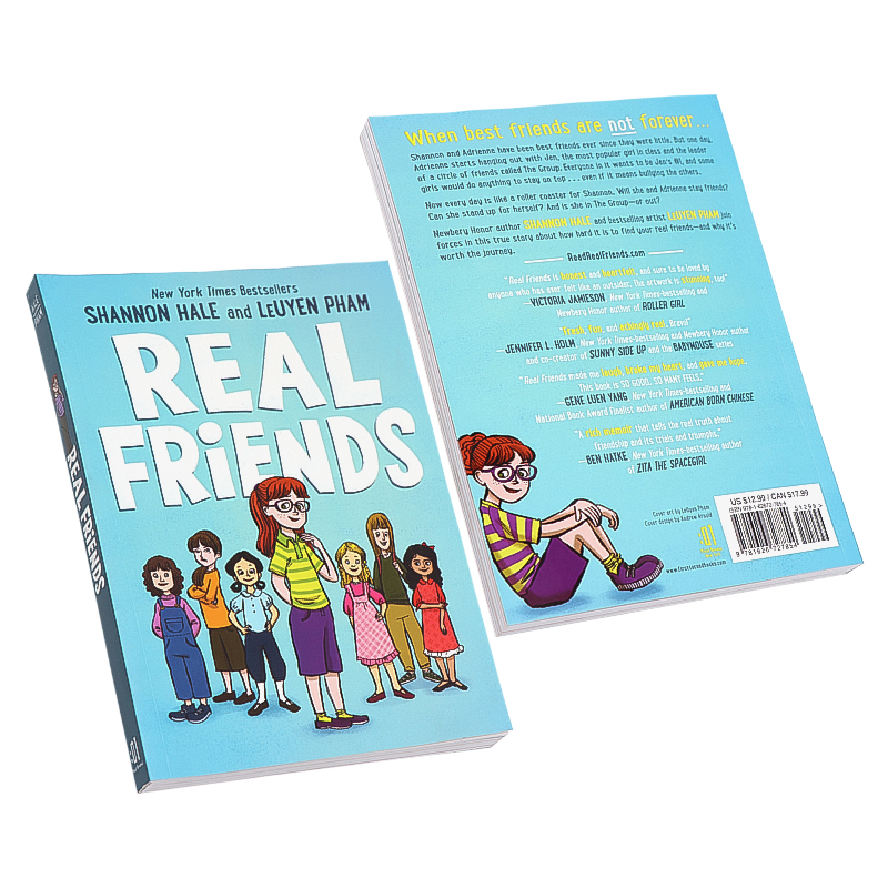 真正的朋友 英文原版 Real Friends 纽伯瑞奖作家 友谊章节桥梁漫画书 学习社交技巧 英语课外阅读书籍 蓝思 (Lexile) 阅读分级290