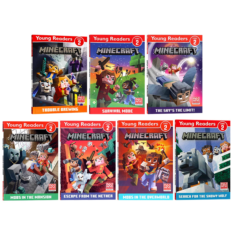 我的世界分级读物2级7册 英文原版 Minecraft Young Readers Level 2 官方出品 儿童冒险游戏故事书 青少年课外英语阅读