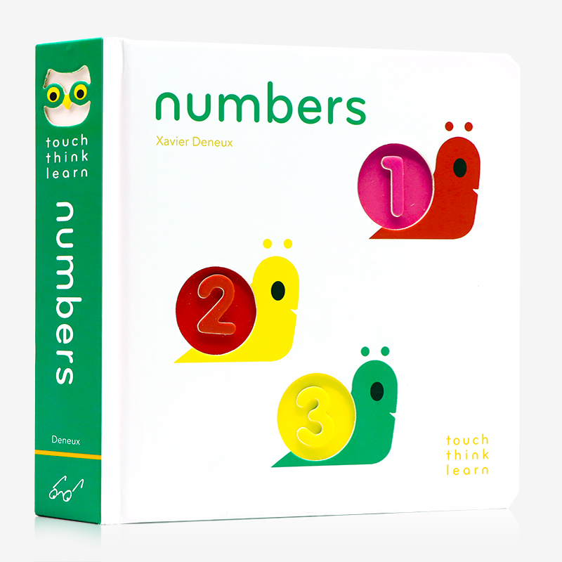 小手摸摸全知道 Touch Think Learn3册 Numbers数字 Colors颜色Opposites反义词英文原版绘本纸板书触摸书启蒙艺术Xavier Deneux-图1