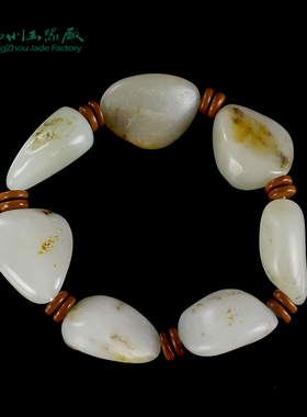 玉缘新疆和田白玉籽料手串