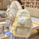 Large capacity cute star backpack women small card transparent