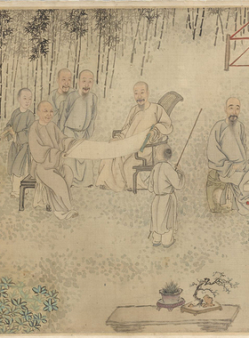 清叶芳林九日行庵文燕图山水画长卷卷轴复制品仿古画礼品字画手卷