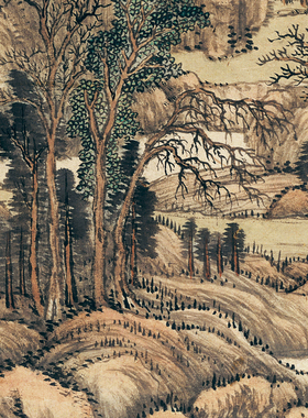 清王翚良常山馆图挂轴条幅卷轴山水画名画真迹复制品书房玄关画