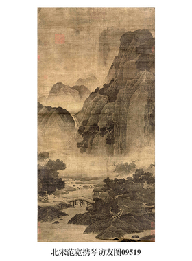 卷轴国画名画复制品仿古画挂画