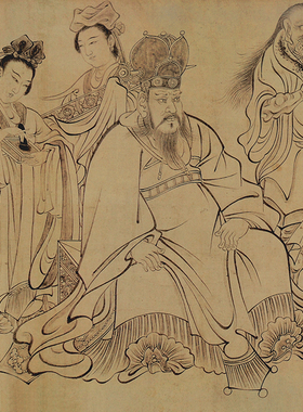 唐吴道子送子天王图画圣长卷卷轴古代名画复制品书画礼品国画手卷