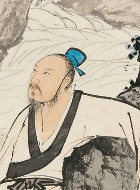 陈少梅林荫高士图新中式山水画装饰画禅意客厅玄关竖版走廊挂画