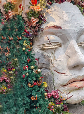 大型人脸雕塑咖啡奶茶酒吧KTV烧烤店门头背景墙壁装饰落地大摆件