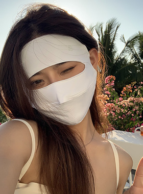 夏季冰丝全脸防晒面罩透气轻薄