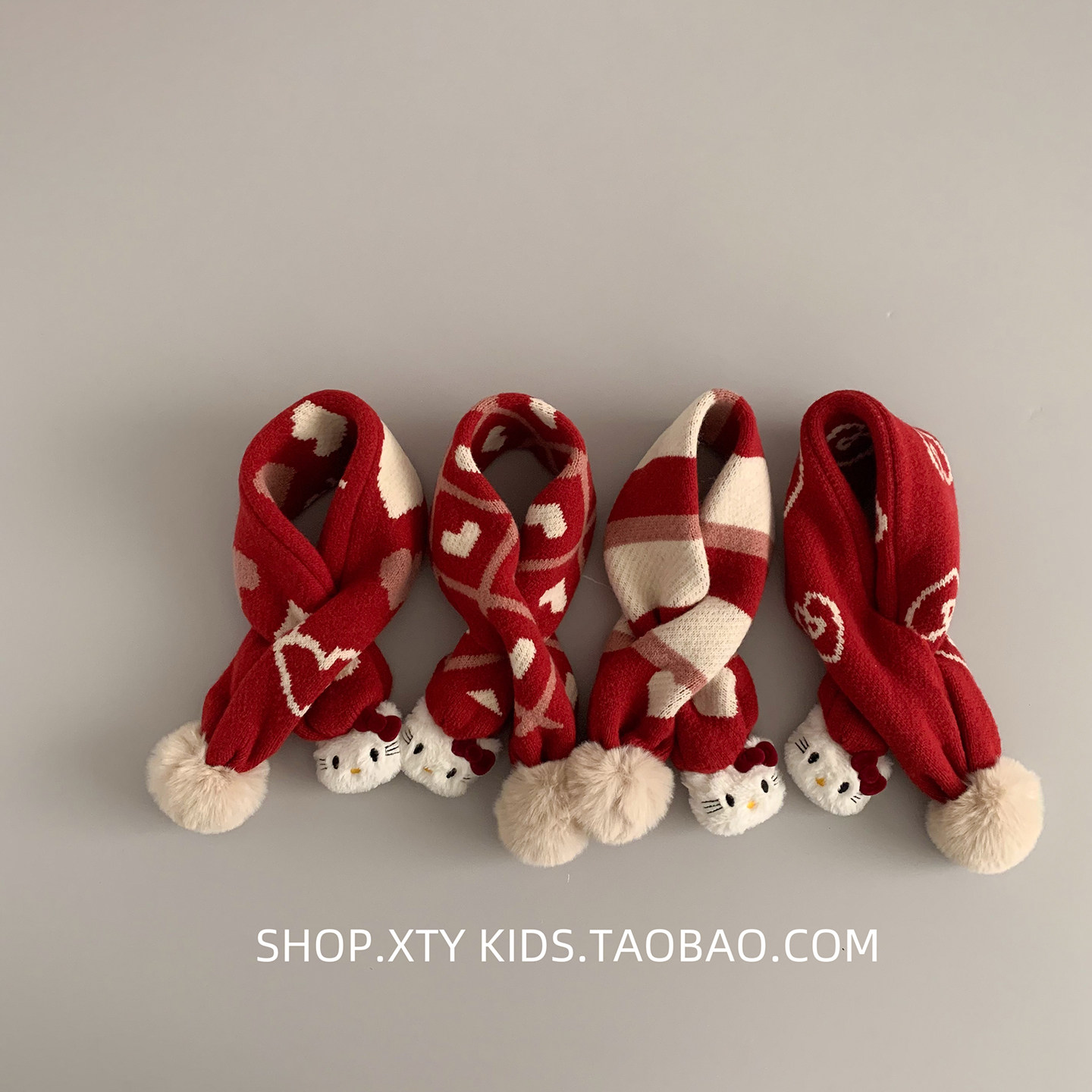 儿童围巾冬季保暖针织红色圣诞喜庆新年防风脖套男女小孩宝宝围脖,淘宝优惠券,粉丝福利购,淘宝优惠卷