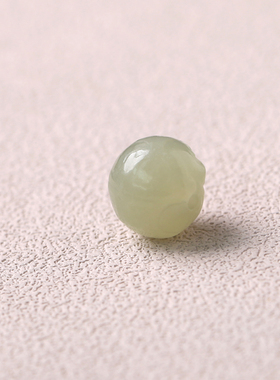 天然和田玉青白玉貔貅配珠