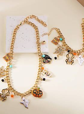 万圣系列南瓜幽灵spider personality wacky alloy bracelet neck