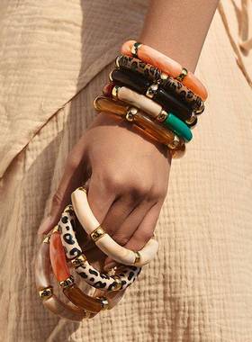 外贸新品Bohemia 风格弹力acrylic brlet  fashion personality r