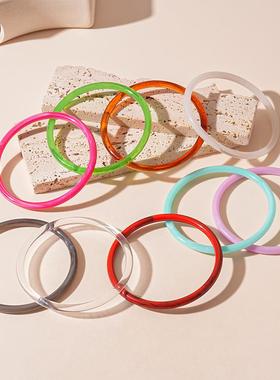 多巴胺acrylic candy color 晕染圆圈bracelet personality 小众f