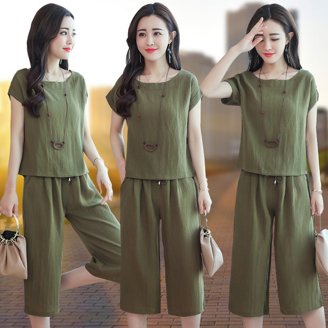 Pierre Cardin linen dress summer chiffon ຝ້າຍສອງສິ້ນ