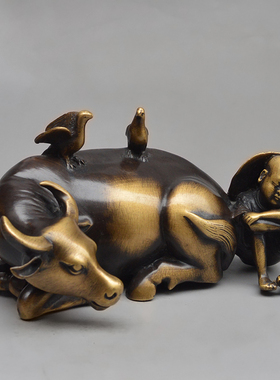 仿古风纯铜生肖博物架书桌工艺品