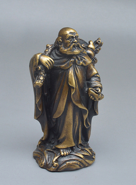 实心全铜仿古风人物书桌装饰品