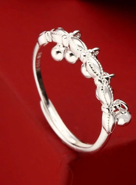 7907号足银990流苏转运珠戒指女高级感小众设计可调节指环潮爆款