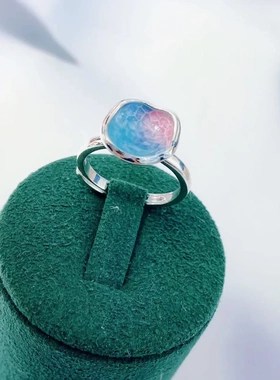 6892号足银990珐琅渐变色贝壳指环个性指尖配饰尾戒直播爆款