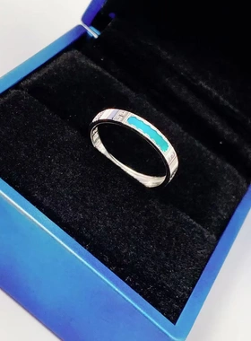 6665号 足银990珐琅开口戒指女新中式轻奢精致百搭调节食指