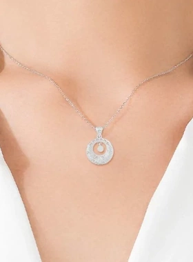 7336号足银990花丝灵动福字平安扣吊坠平安吊坠直播爆款工厂直销