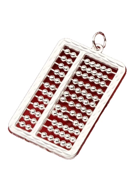 7872号足银999超大号转动算盘吊坠14g纯银男女士项链配饰品挂坠