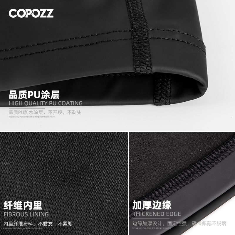 COPOZZ泳帽女长发专用护耳防水不勒头成人男防水PU涂层布料游泳帽_运动_瑜伽_健身_球迷用品 第2张