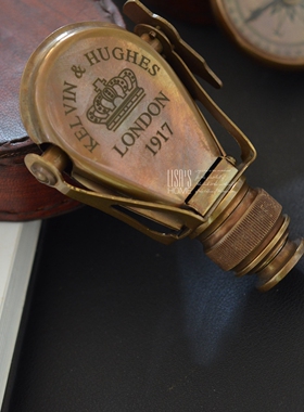 印度进口美式风格特色复古灯泡造型指南针挂件老钱风咖啡店陈设