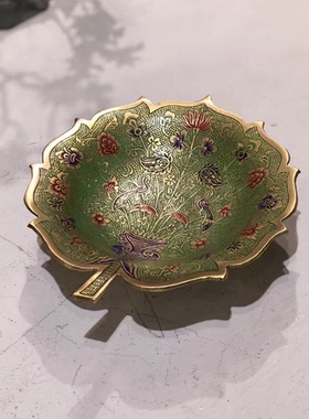 印度进口彩绘手工装饰摆件盘客厅新中式干果盘样板间异域桌面摆件