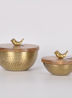 黄铜储物碗北欧复古做旧