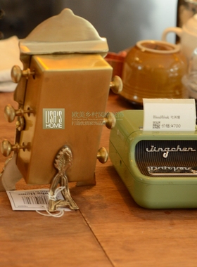 印度进口创意书房装饰黄铜手动日历台历摆件欧美式家居装饰工艺品