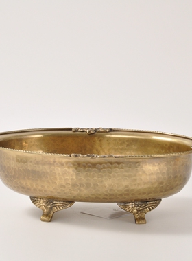 印度手工黄铜复古客厅茶几装饰盘