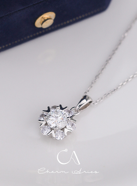 莫桑石S925纯银女小众高级感项链