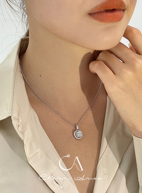 莫桑钻纯银锁骨链女轻奢项链